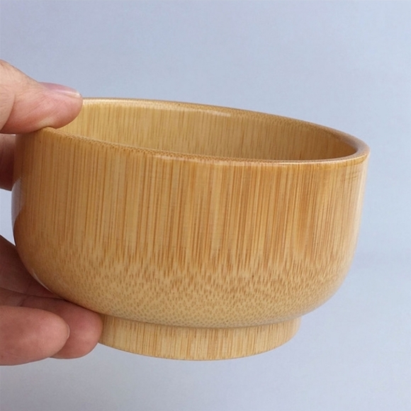 Set of 4 Japanese Bamboo Rice Bowls and Chopsticks - Picture 4 of 6